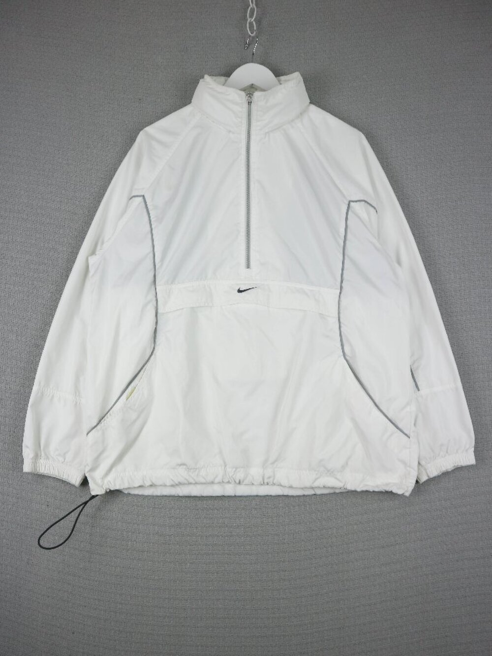 Nike 2000s Quarter Zip Anorak Windbreaker Jacket Large Gorpcore White Hooded